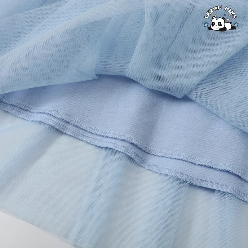 LEZONKIDS - 2024 New Fashion printed unicorn design baby girl dress boutique princess tulle girls dress